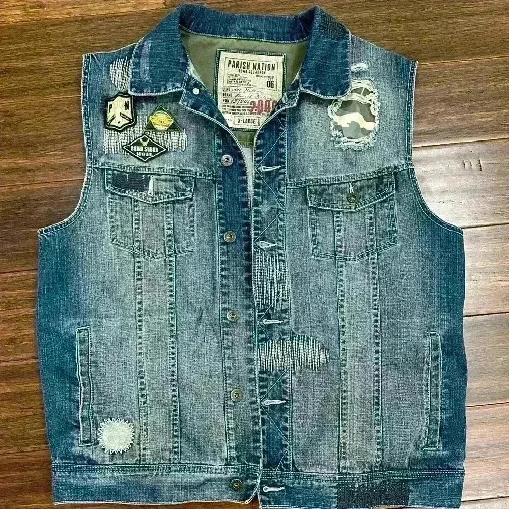 Parish Nation Grunge Army Vest - Y2K - size XL